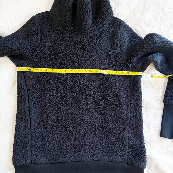 Athleta Black Nirvana Sherpa Funnel Neck Sweatshirt No Tag Likely Large - Picture 9 of 12